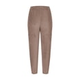 thumbnail image 5 of Low Rise Flannel Pajama Pants, Women's Lounge Pants with Elastic Cuff, Soft Brushed Fleece Sleepwear Bottoms, Cozy Loungewear for Winter, Christmas Gifts for Women | Sopatenor,Khaki Free Size, 5 of 8