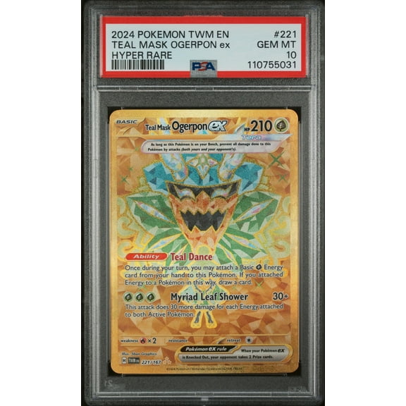 2024 Pokemon Scarlet and Violet Twilight Masquerade Hyper Rare Teal Mask Ogerpon Ex #221 PSA 10