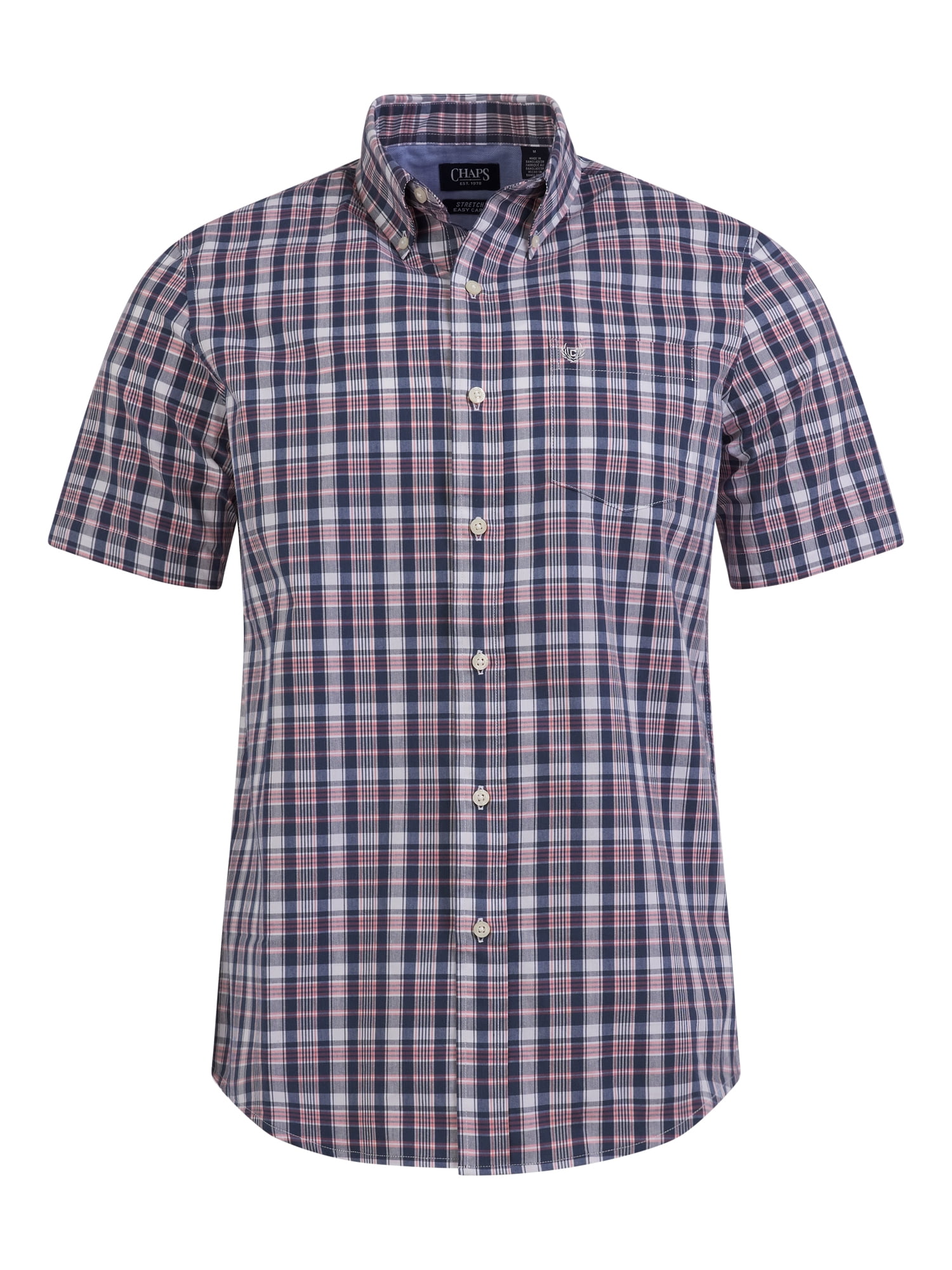 Chaps Men's and Big Men's Short Sleeve CVC Woven Shirt, Sizes S-3XL
