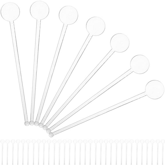 MEIBUTYUP 80-Pack Clear Plastic Swizzle Sticks for Drink Mixing, Cocktail Stirrers for Home and Party Use