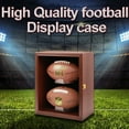 thumbnail image 6 of Football Case Display Case Wall Mount Full Size Wooden Football Box Memorabilia w/98% UV Acrylic Door Holder Transparent Signed Protective Shelf (Double Ball - Cherry), 6 of 6