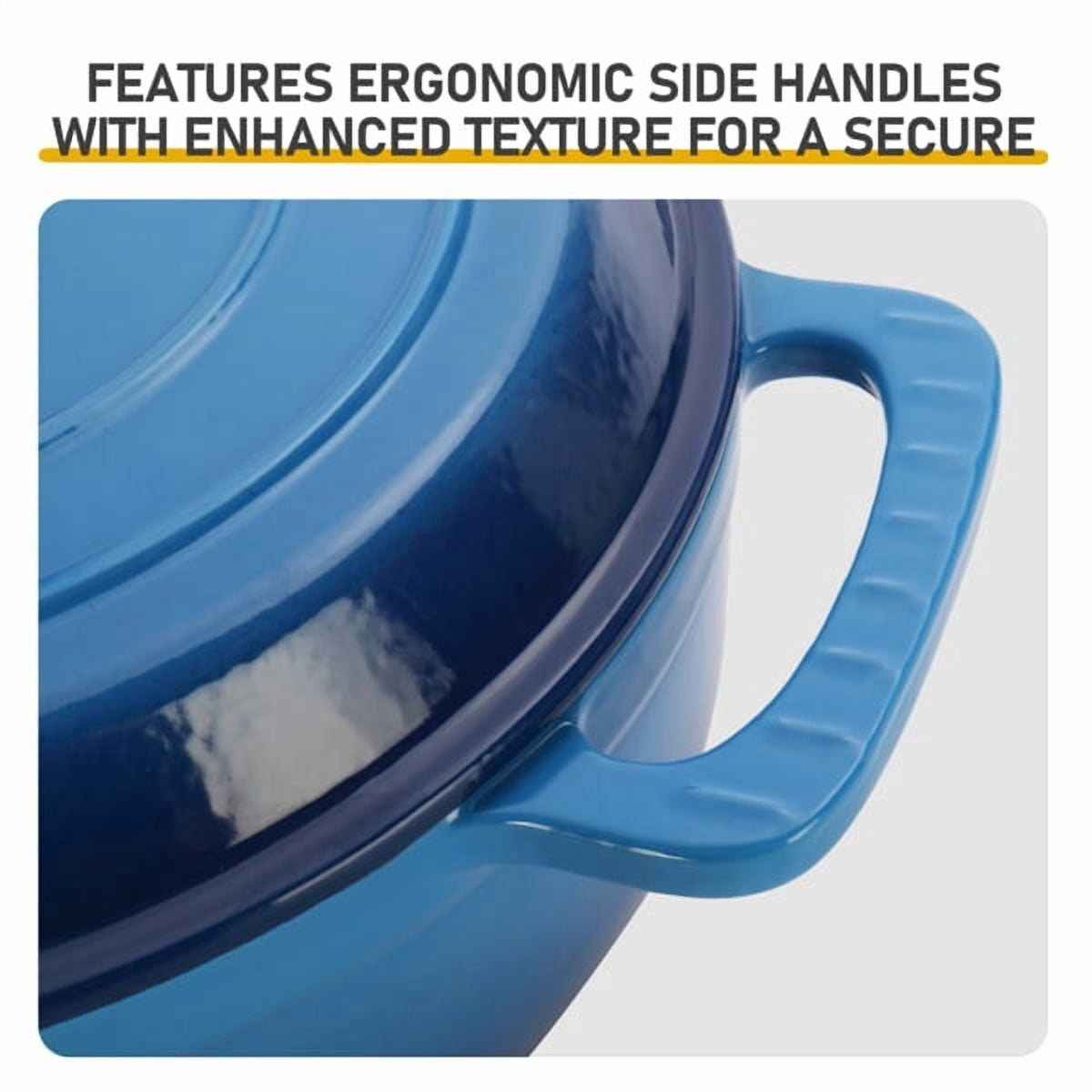 7.5QT Enameled Cast Iron Dutch Oven, 16LB Thickened Cast Iron, Non-Stick Enamel, Oven/Gas/Induction Compatible, Heat-Resistant Handles + Silicone Gloves