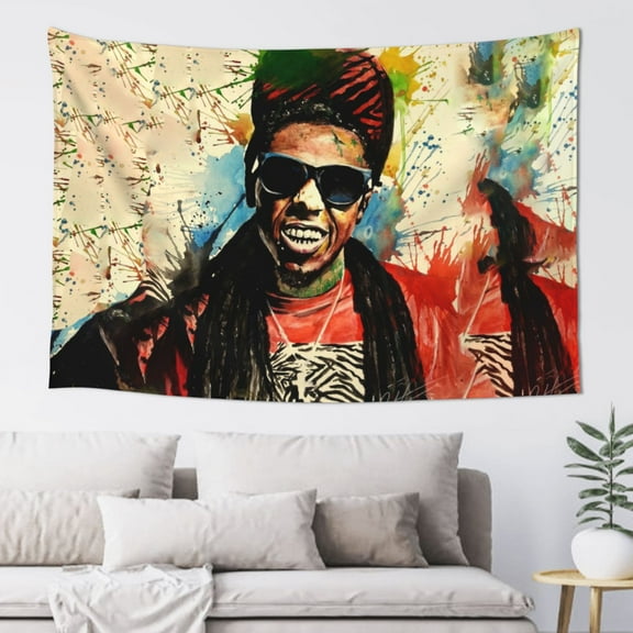 Lil Wayne Tapestry Wall Hanging Home Decoration Wall Blanket Dormitory Living Room Bedroom Backdrop Poster( 60x40inch)