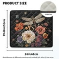 thumbnail image 2 of ZIATUBLES Washing Machine Dust Cover Mat Versatile Washer Dryer Top Protector Cover Pad for Laundry Room Absorbent Heat-Resistant Kitchen Mat, 24 x 19.7 Inch, Dragonfly Flower Black, 2 of 7