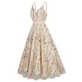 thumbnail image 2 of IBTOM CASTLE Women's 1950s Vintage Floral Embroidery Dress Flared Swing Dress Cocktail Party Wedding Dress M Apricot, 2 of 8