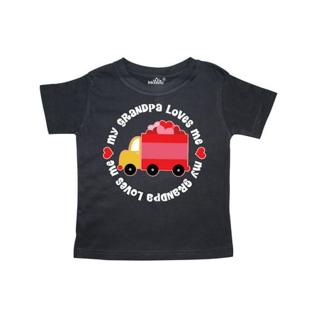 

Inktastic Grandpa Loves Me Boys Valentine Truck Gift Toddler Boy Girl T-Shirt