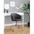 thumbnail image 2 of LumiSource Gold Metal, Black PU Claire Task Chair, 2 of 6
