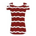 thumbnail image 4 of Camisas de Manga Corta para las Mujeres, Cuello en V Plegable de Impresión Del Hombro Top Casual Hecho de Poliéster Cómodo para el Verano, Tops de Bikini para las Mujeres, 4 of 5
