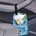 thumbnail image 3 of Yuyamidu Blue Whilpool Tie Dye Car Garbage Bags Hanging Vehicle Trash Bags Bins Accessory Foldable Car Trash Can Portable Auto Garbage Bag Fit SUV Truck Sedan, 3 of 7