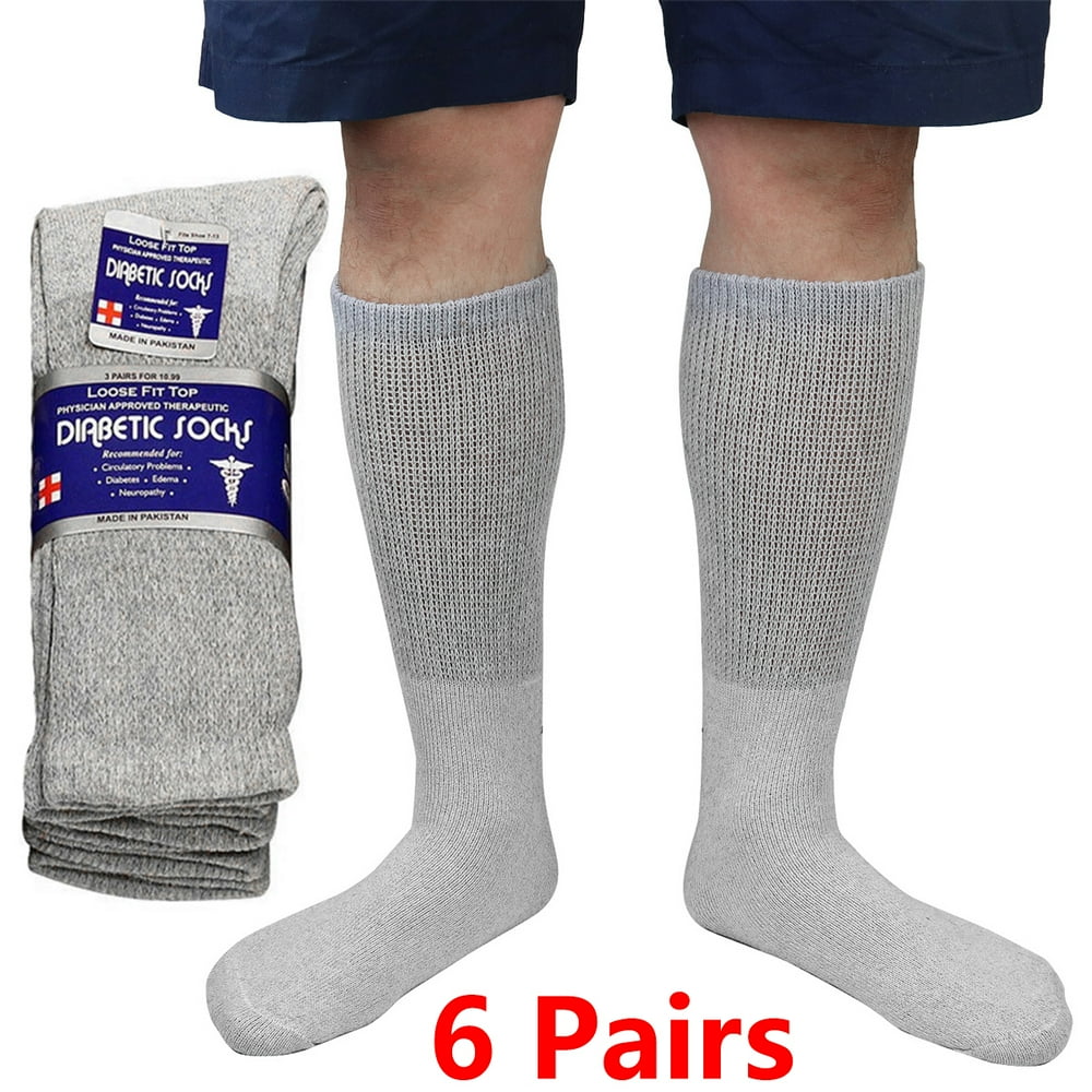 Falari 3/6 Pairs Men Women Physicians Approved Diabetic Crew Socks