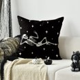 thumbnail image 5 of Sm:)e Black Skeleton Halloween Pillow Covers 18x18 Inch Set of 2, Cushion Covers for Sofa Home Decor, 5 of 6
