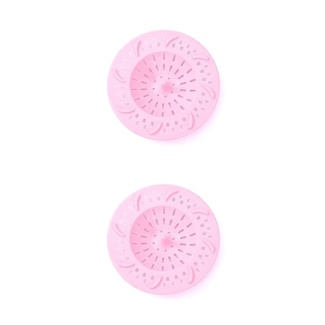Inteprter Filtro de pelo de silicona para baño y cocina de surf, colador para fregadero, evita la obstrucción de alcantarillado Rosado 2piezas Inteprter CBP063848