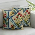 thumbnail image 2 of COMIO Pillow Cases for Home Decor Farmhouse Cushion Cover Cases Watercolor Floral Initial Alphabet K Monogram Letter Throw Pillow Cover with Zipper Wedding Gifts &nbsp;2pc, 2 of 6