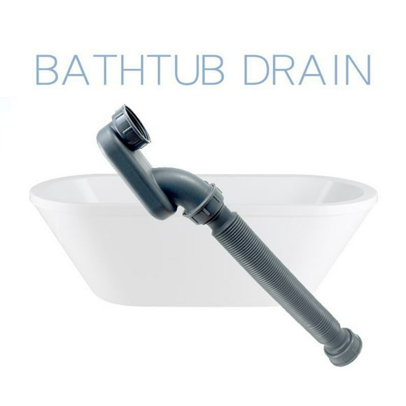 Low Profile Flat P Trap Flexible Drain Pipe Bathtub Shower Water Hose Plumbing