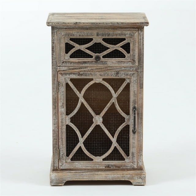 Petite Console en Bois et Métal Rustiques