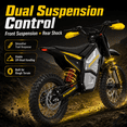 thumbnail image 6 of SYKERUNS X5 Adult Electric Dirt Bike, 2600W, Up to 44MPH, 48V 20Ah, Yellow, 6 of 8
