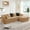 Camel, variant on 106" Modular Sectional Sofa Couch, Holaki 32D High-Resilience Boneless 3-Seater Couch with Throw Pillows, Modern Teddy Fabric Fluffy Contrast-Color Sectional for Living Room, Green
