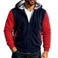 thumbnail image 2 of Jackets for Men Casual Fleece Hooded Zip Up Color Block Regular Fit Outdoor Jacket, 2 of 6