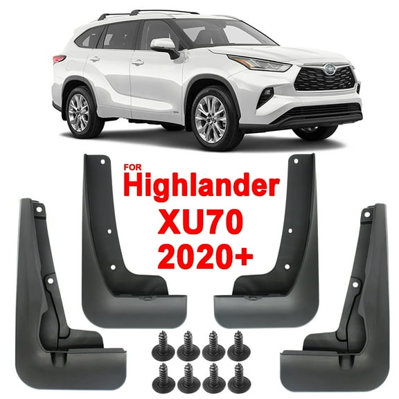 4x Mud Flaps Splash Guard Fender for Toyota Highlander 2020 2021 2022 Black