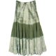thumbnail image 1 of Falda larga de estilo retro para mujer Sunloudy, falda con volantes y estampado teñido con cintura elástica para damas, negro / marrón / verde Sunloudy moda, 1 of 2