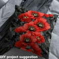 thumbnail image 2 of Feelyou Flower Fabric by the Yard 5 Yards for Adult, Grey Red Home Decor Fabric by the Yard, Bohemian Flower Plant Sewing Fabric, Microfiber Bedroom Decor, 2 of 6