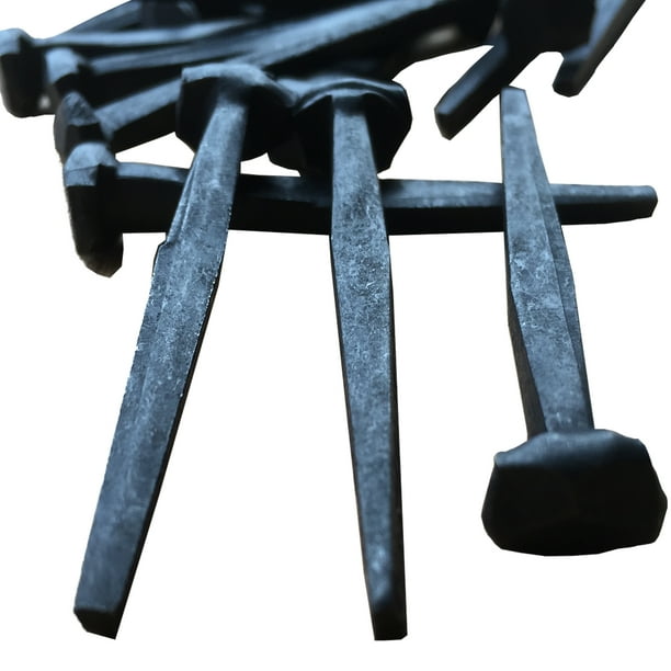 1” Wrought Head Iron Nails Antique Black rustic restoration accent nails for hanging