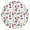 Baseball Kids and, variant on Baseball Gloves and Stars White Round Fitted Tablecloth with Elastic Edge, Waterproof Dining Table Cover for Indoor Outdoor Camping and Daily Use