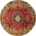 thumbnail image 1 of Ahgly Company Indoor Round Medallion Brown Traditional Area Rugs, 3' Round, 1 of 4