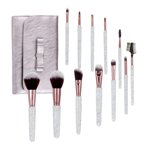 Makeup Brushes Bling Crystal Professional Face Cosmetics Blending Liquid Foundation Powder Concealer Eye Shadows Make Up Beauty Tool Glitter with Pou