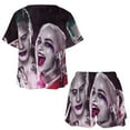 thumbnail image 3 of Harley Quinn And Joker Summer Home Suit For Womens Short-Sleeved Pajama Set 2pcs Loungewear Soft Sleepwear T-Shirts Tee Shirt Top And Short Sleeping Pants, 3 of 8