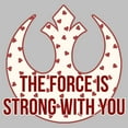 thumbnail image 2 of Women's Star Wars The Force Is Strong Valentine Rebel Logo  Graphic Tee Athletic Heather Large, 2 of 4