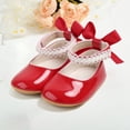 thumbnail image 2 of Zanarzt Infant Baby Girl Mary Jane Dress Shoes Soft Sole Non-Slip Pearl Princess Flats with Bow for Wedding Baptism Christening Dress Shoes for Toddler Girls Red,US 3.5, 2 of 6