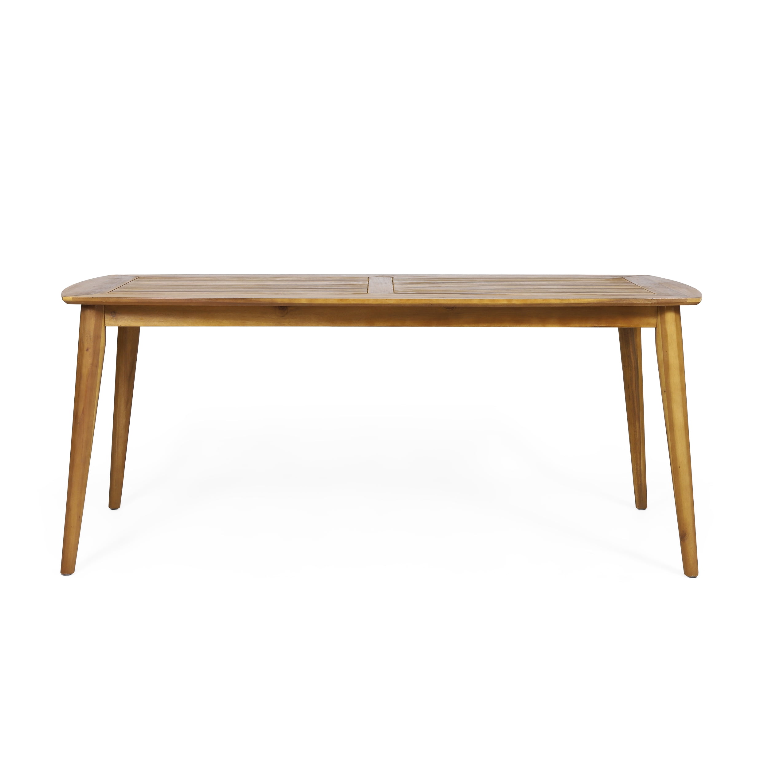 Outdoor Dining Table, Standard Acacia Wood Frame Household Table for Patio Garden, Teak