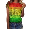 thumbnail image 2 of Honeeladyy Women's Patriotic Round Neck Short Sleeve T Shirt Independence Day Print Loose Tunics Summer Tops Casual Holiday Wear for Hawaiian Beach(Multicolor,XL), 2 of 4