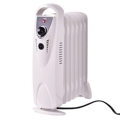 Portable 700W Electric Oil Filled Radiator Heater Thermostat Room Radiant