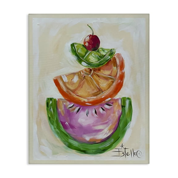 Stupell Industries Stacked Fruit Slices Food & Beverage Painting Wrapped Canvas Art Print Wall Art, 16 x 20