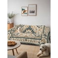thumbnail image 6 of Boho Green Beige Couch Cover for 2 Cushion Couch, Ethnic Southwestern Retro Geometric Washable Love Seat Sofa Covers Slipcover, Throw Sofa Covers for Pets, Furniture Protector 71"x102", 6 of 9