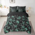 thumbnail image 2 of jejeloiu Chic Butterflies 7-Piece Bedding Comforter Set,Rustic Flower Floral King Bedding Sets,Green Black Bed Sheets For Kids,Luxury Bedroom Decor Reversible, 2 of 8