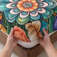 thumbnail image 3 of Twin Sze Fitted Sheet Set - Boho Teal Flower 2 Piece Bedding Sets 16" Deep Pocket Fitted Sheet with 1 Pillowcase, Spring Bohemia Chic Red Yellow Floral Brushed Microfiber Hotel Luxury Bed Sheets, 3 of 9