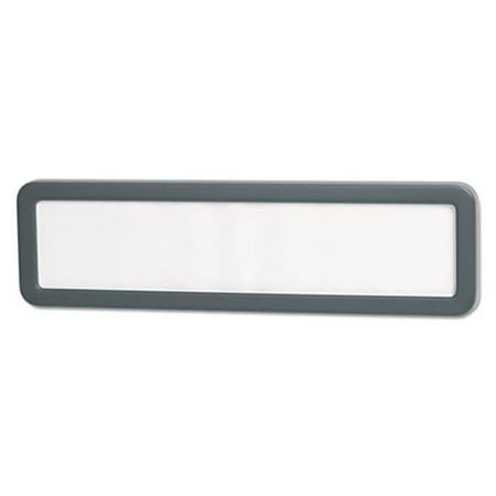 - Recycled Cubicle Nameplate With Rounded Corners - Charcoal