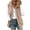 Khaki, variant on Women's plush vest, oversized zipper, lamb fleece hooded jacket, sleeveless coat