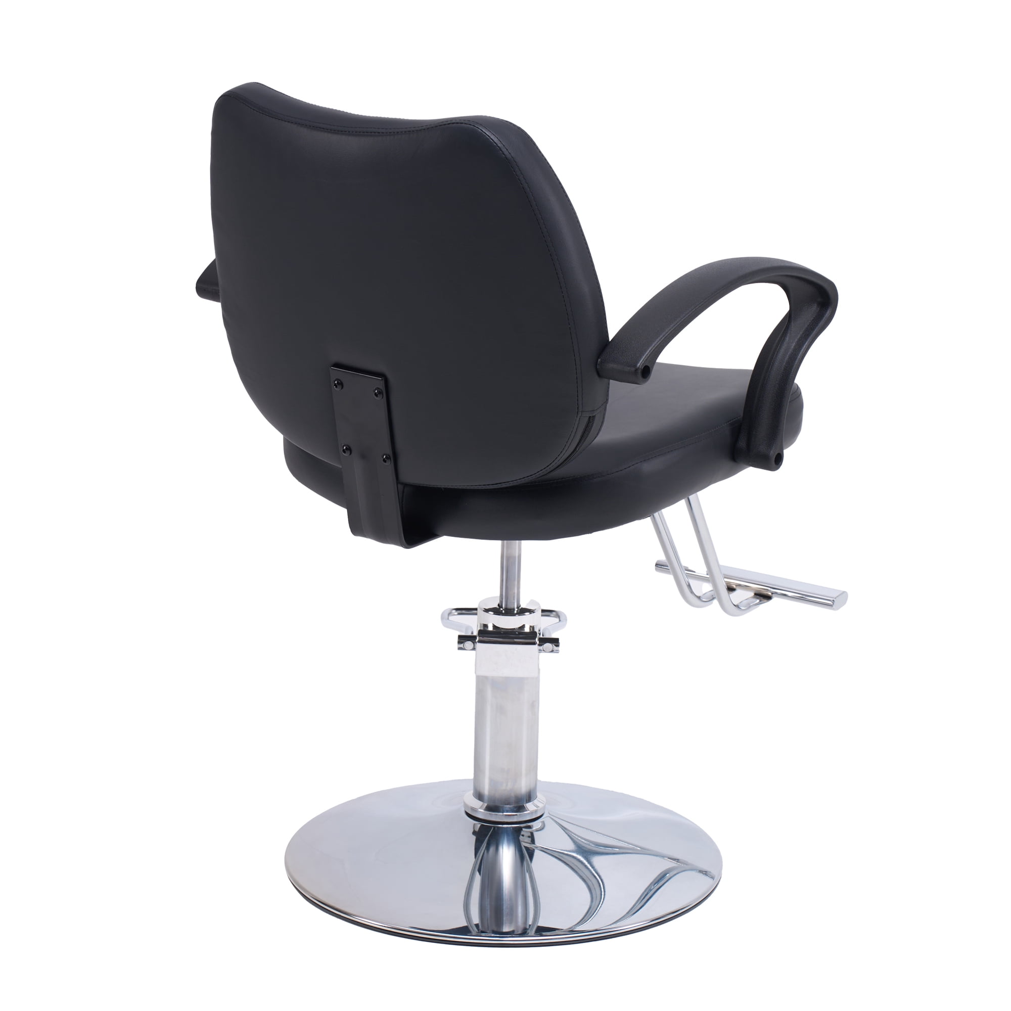 Hydraulic Barber Styling Chair with 360-Degree Swivel and Chrome Base, Heavy-Duty Beauty Salon Chair with PU Leather Upholstery, Black