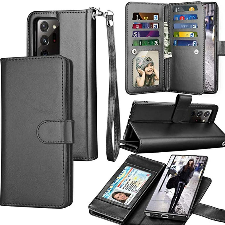 Galaxy Note 20 Ultra Case, Note 20 Ultra 5G Wallet Case, Luxury Cash Credit  Card Slots Holder Carrying Flip PU Leather Cover [Detachable Magnetic Hard 