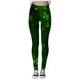 thumbnail image 4 of Wangmeiwg St Patricks Day Leggings for Women Women's Printed Color Block Workout Leggings High Stretch Soft Performance Yoga Pants for Training and Daily Wear Black XXL, 4 of 4