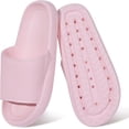 thumbnail image 2 of Cloud Sliders Women Men, non-slip beach slippers women summer, soft flip flop cushion sliders, platform pool sliders shower shoes for indoor Pink 1, 2 of 5