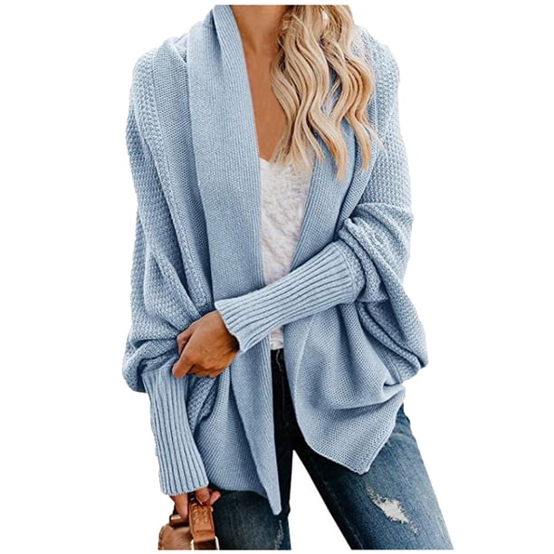 Moda mujer manga larga cárdigan sólido otoño Casual abrigo blusa Top Fridja BV0+1619