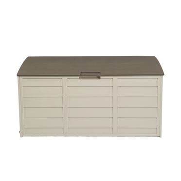 260L Outdoor Garden Plastic Storage Deck Box Chest with Lockable Seat - Ideal for Tools, Cushions, and Toys