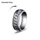 thumbnail image 1 of anillo de dedo con incrustaciones de cadena de acero inoxidable punk para hombre y mujer joyería regalo, 1 of 4