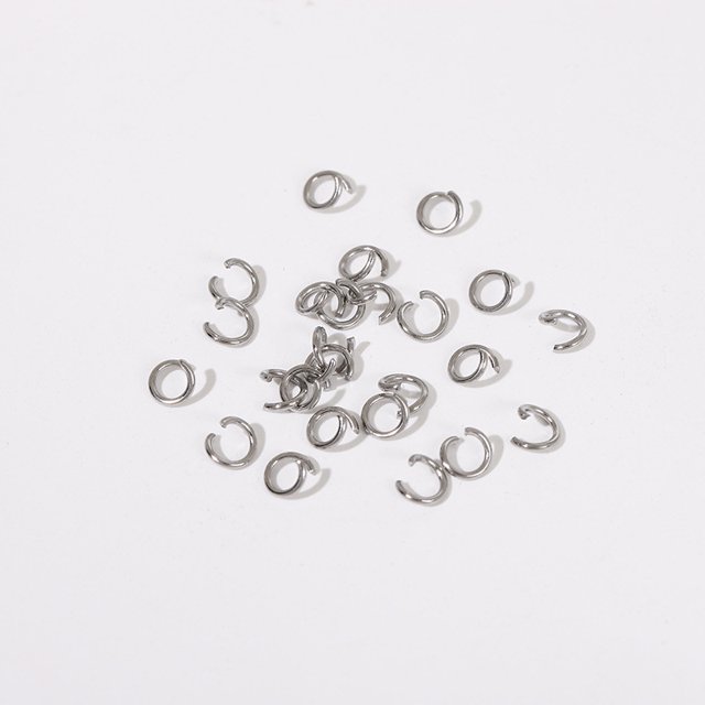 Anillo abierto de acero inoxidable 304, anillo único chapado en agua, anillo colgante conectado a mano, anillo de salto, accesorios de joyería de bricolaje de múltiples especificaciones