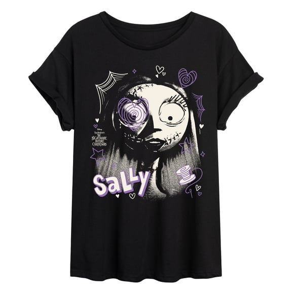The Nightmare Before Christmas - Sally Face Oversized Graphic T-Shirt